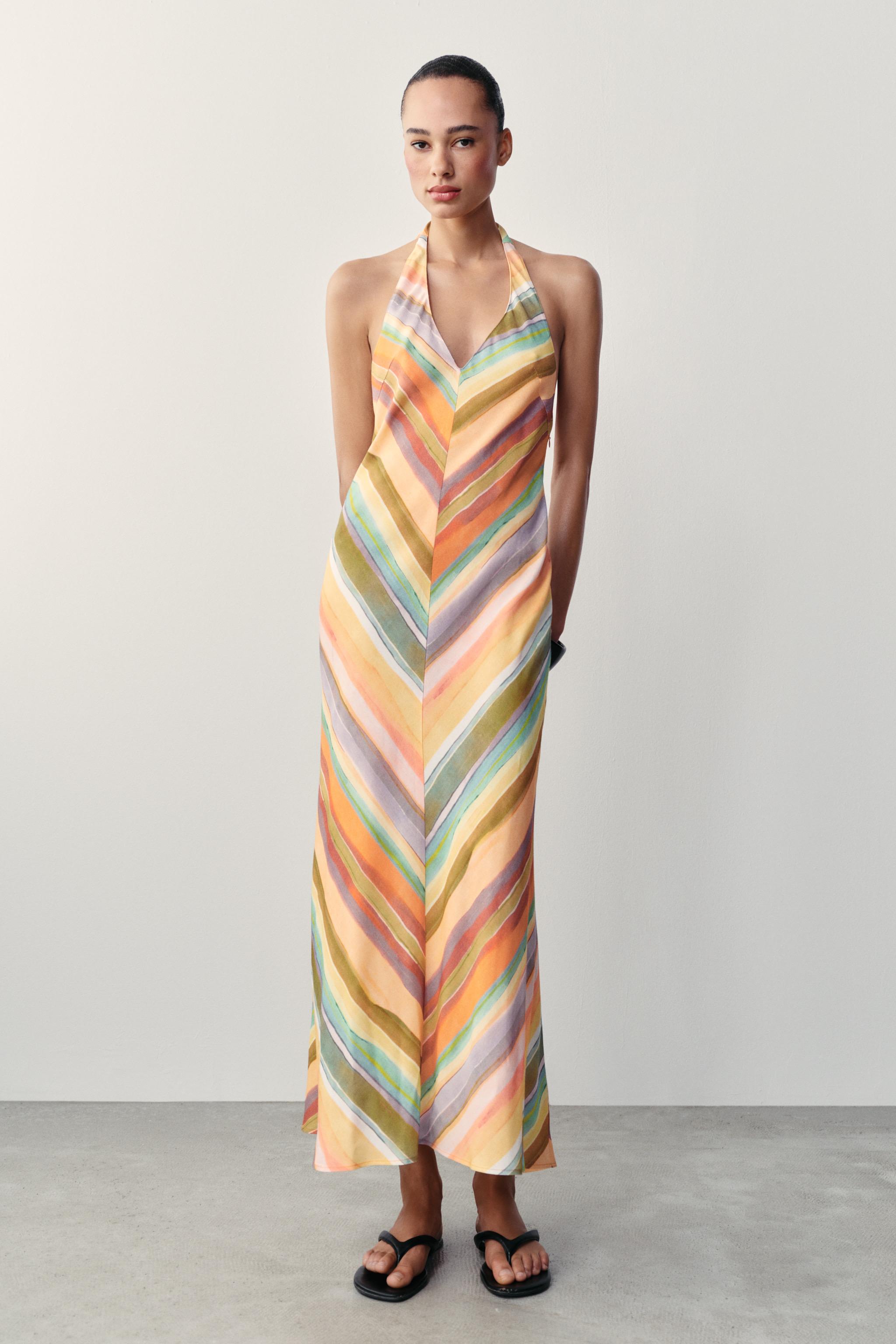 STRIPED LONG DRESS